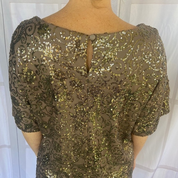 **LAST CHANCE** SCARLETT Taupe holiday party sequined dress size 8 - Picture 8 of 9